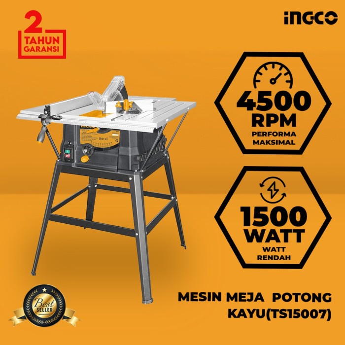 Tablesaw Mesin Gergaji 10&quot; Table Saw Meja Potong kayu INGCO TS15007