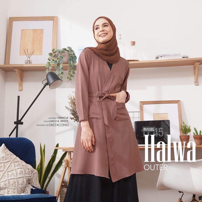 (DBY) CARDIGAN HALWA OVERSIZE OUTER PANJANG ATASAN WANITA