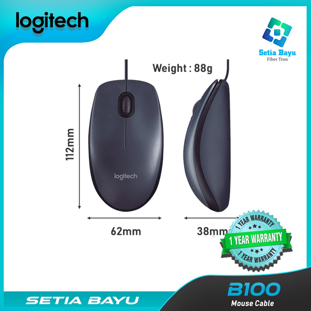 Mall Logitech B100 Mouse Wired Mouse Cable Original Kabel Profesional office