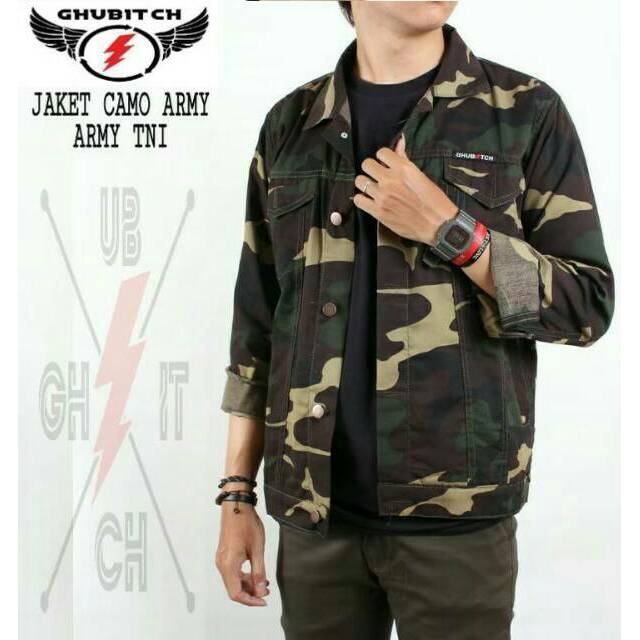 Jaket semi parka loreng army original - jaket murah