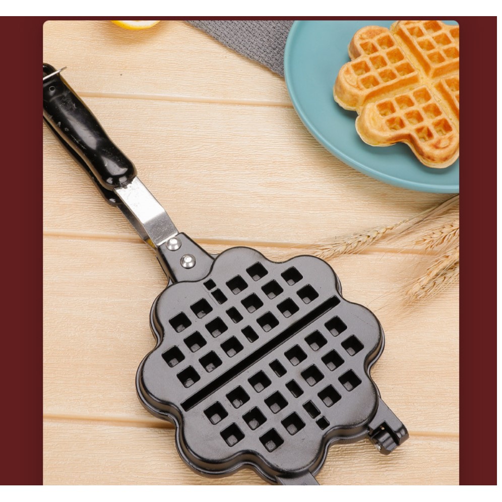 Waffle Pan Maker / Cetakan Kue Manual Wafel Pancake Croffle Marble Anti Lengket