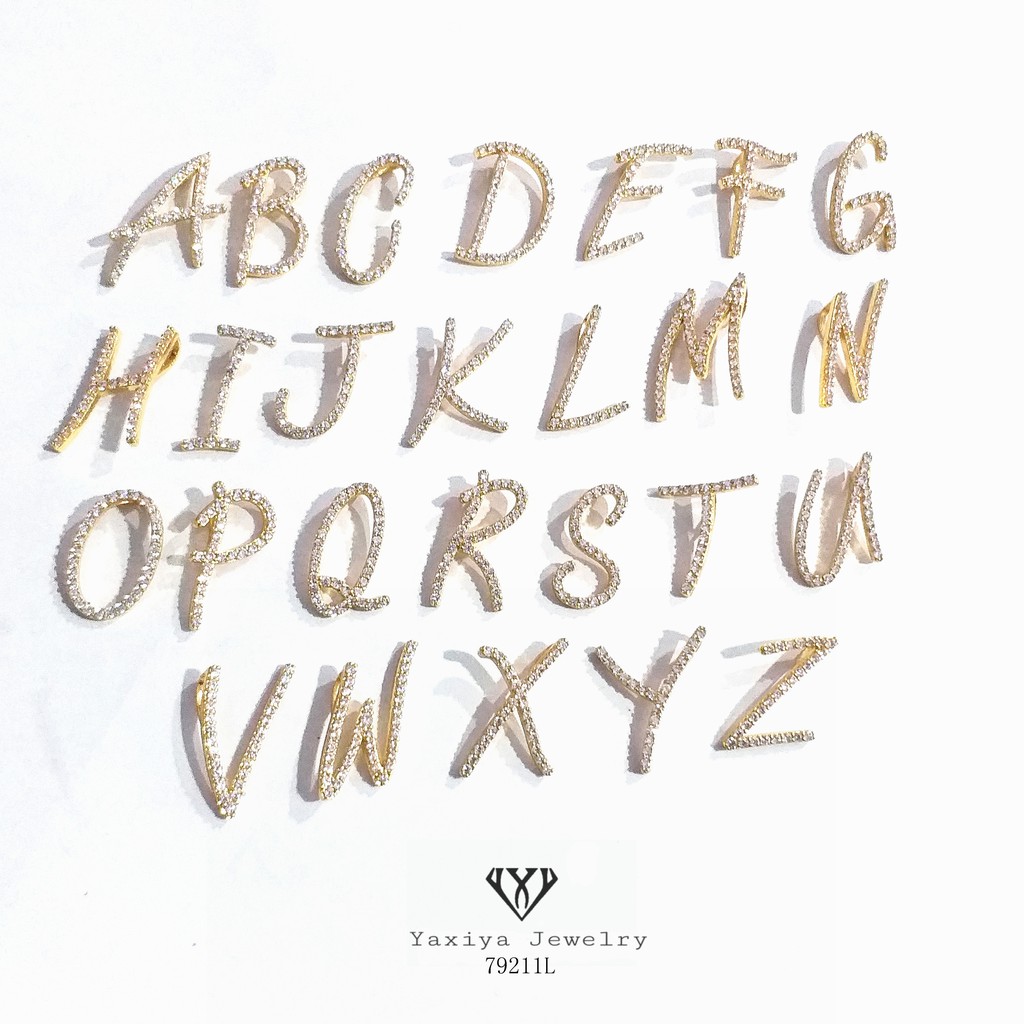 

Liontin huruf Permata Perhiasan Lapis Emas 18k yaxiya jewelry 79271L