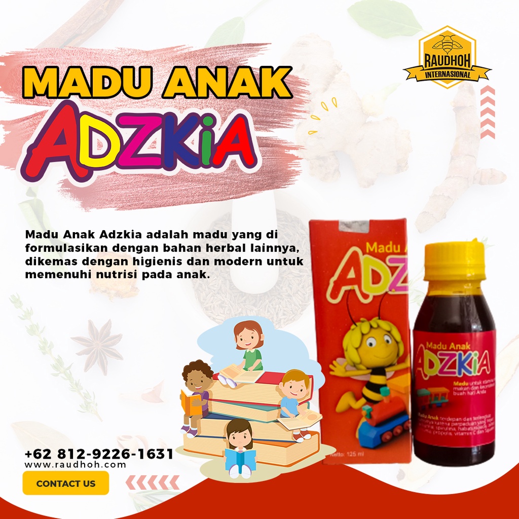 Madu Anak Adzkia Penambah Nafsu Makan Nutrisi Vitamin Kecerdasan Stunting Gizi Imunitas Speech Delay