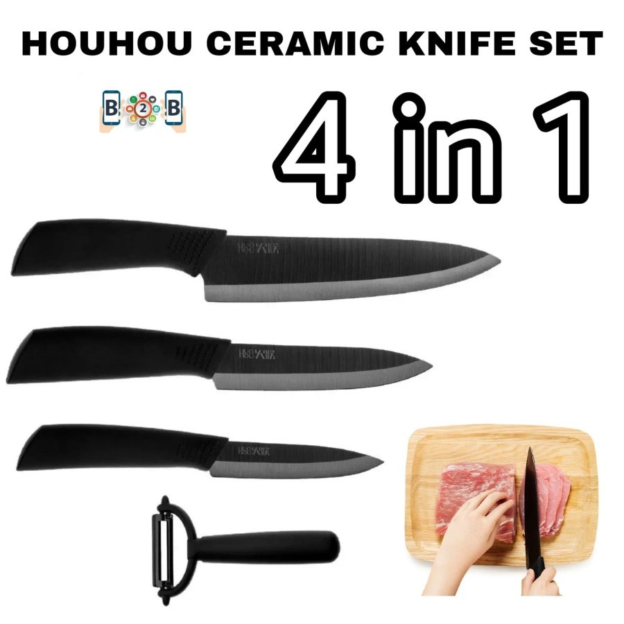 HUOHOU Ceramic Knife Set 4 in 1 - Pisau Dapur Buah