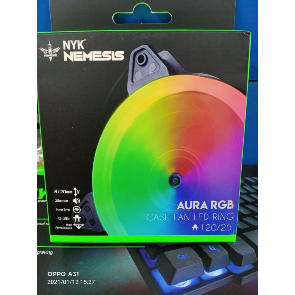 NYK Nemesis extra fan casing pc gaming rgb aura 12cm asli nyk