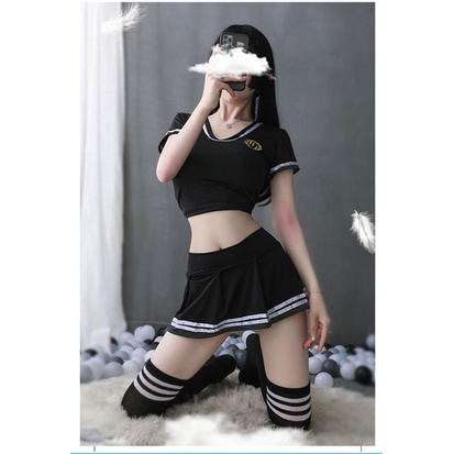 (COD) Sexy Lingerie Wanita Seragam Cosplay JK Rok Mini Set 3A396