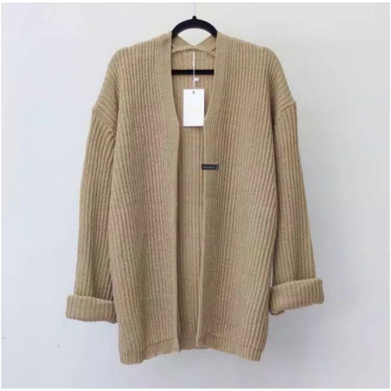 KARDIGAN RAJUT BRESKA / kardigan rajut casual / kardigan outer-Mocca