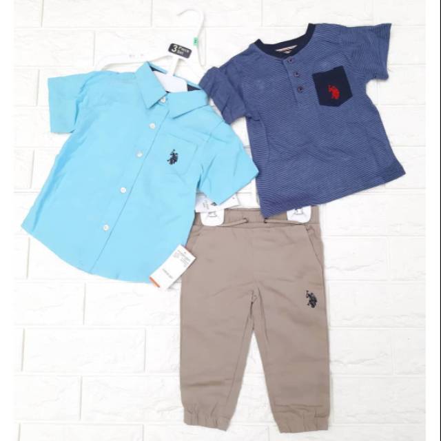 Baju Setelan Kemeja Kaos  Celana Joger Katun POLO  Original 