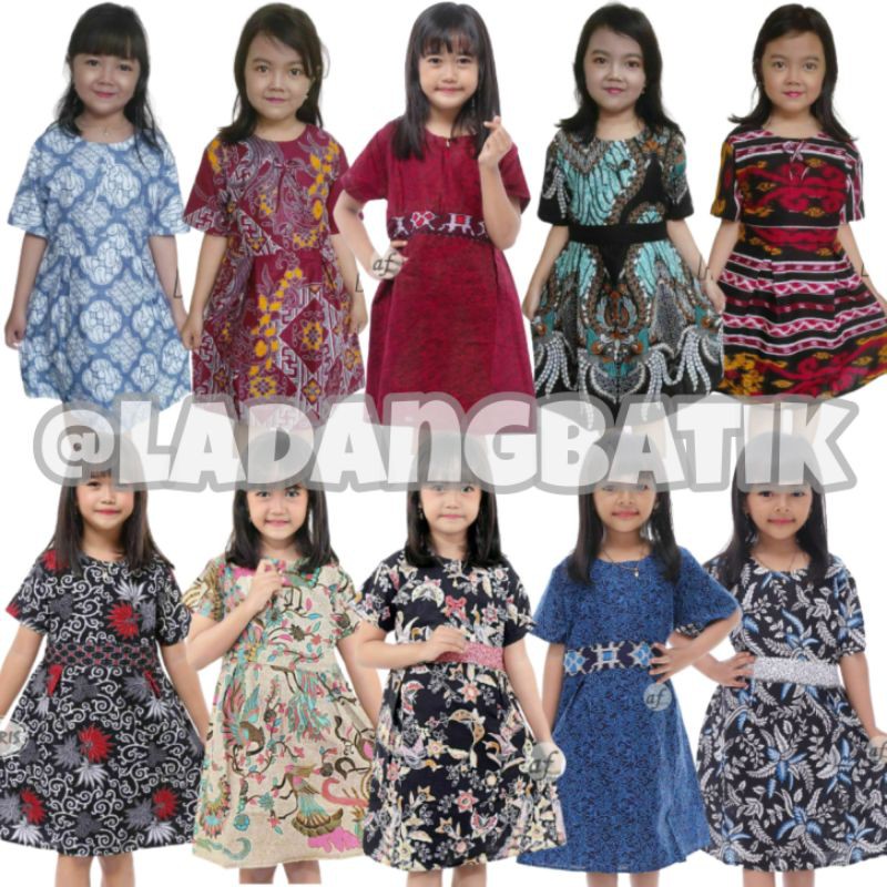 Toko Grosir Dress Batik Anak Usia 2 Sampai 10 Tahun - Motif Batik Bervariasi - Batik Anak Harga Ecer Bisa Cod GApLL3txG0DBy