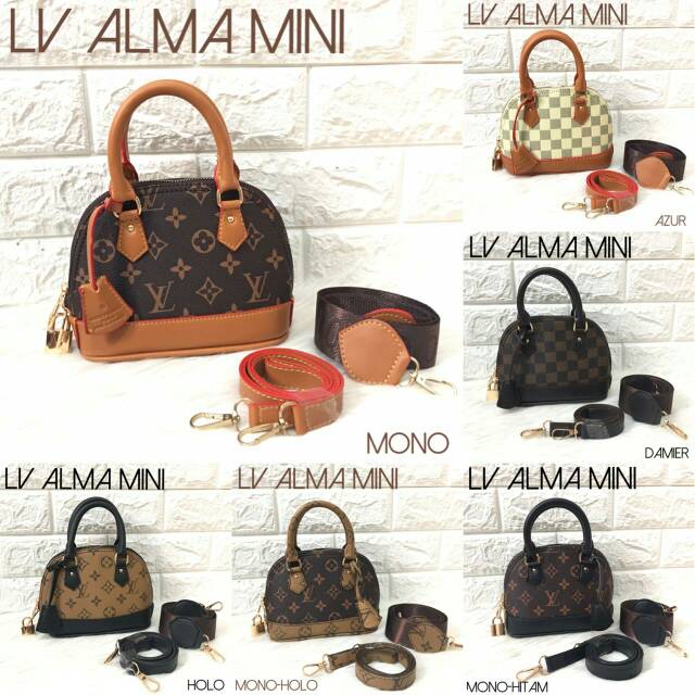 Tas Wanita Tas Selempang Tas Batamimport Tas Lv Alma Mini Double Strap