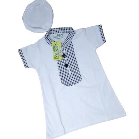 Baju Bayi Koko Akikah Bayi Laki laki Terusan Panjang Ozuka - Putih