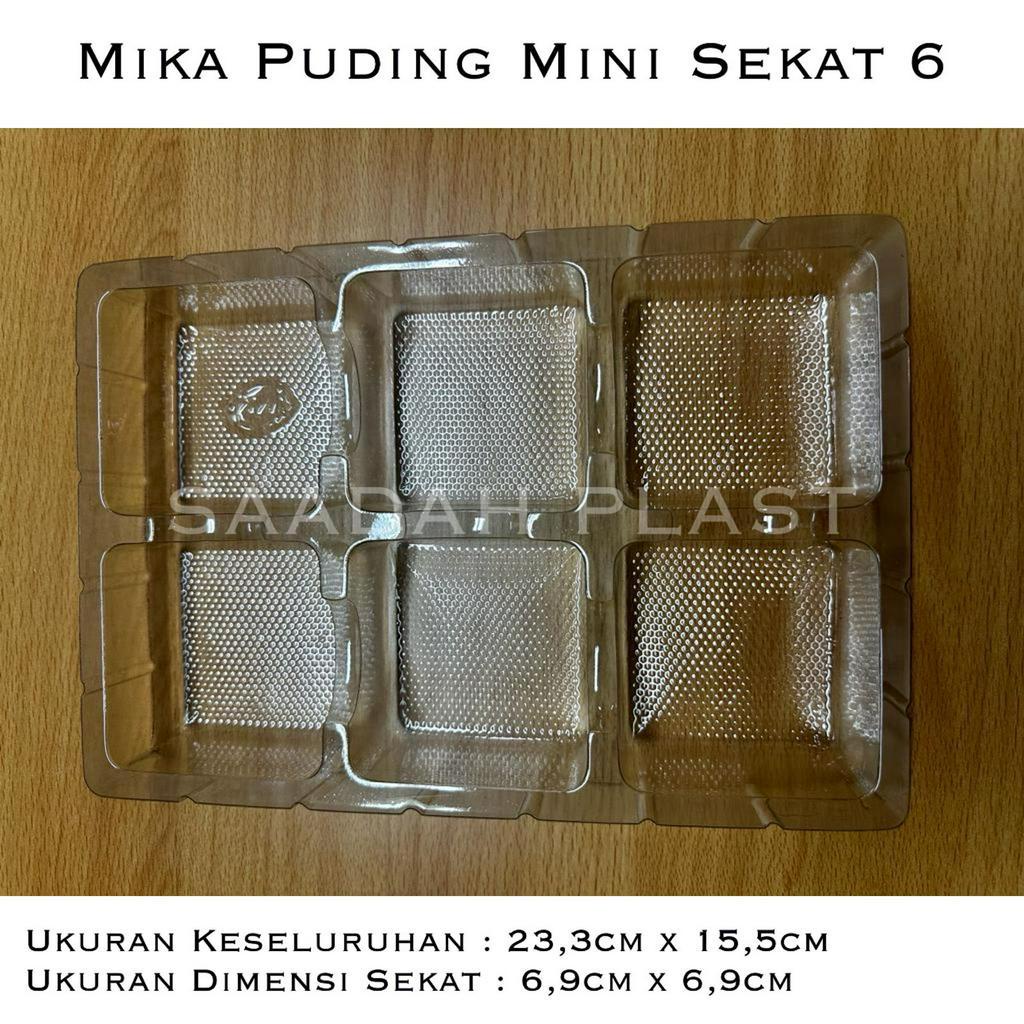 (ISI 10) Mika Alas Tatakan Puding Mini Kotak Sekat Isi 6 Kue Pcs