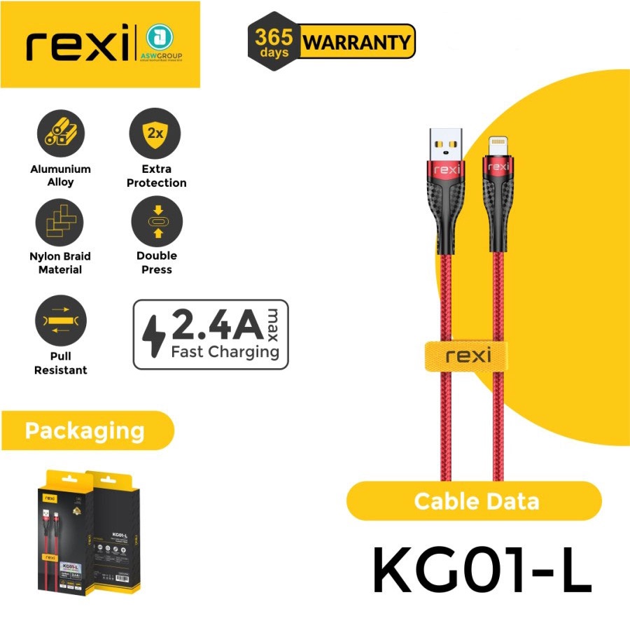 KABEL LIGHTNING REXI FAST CHARGING 2.4A KG01-L