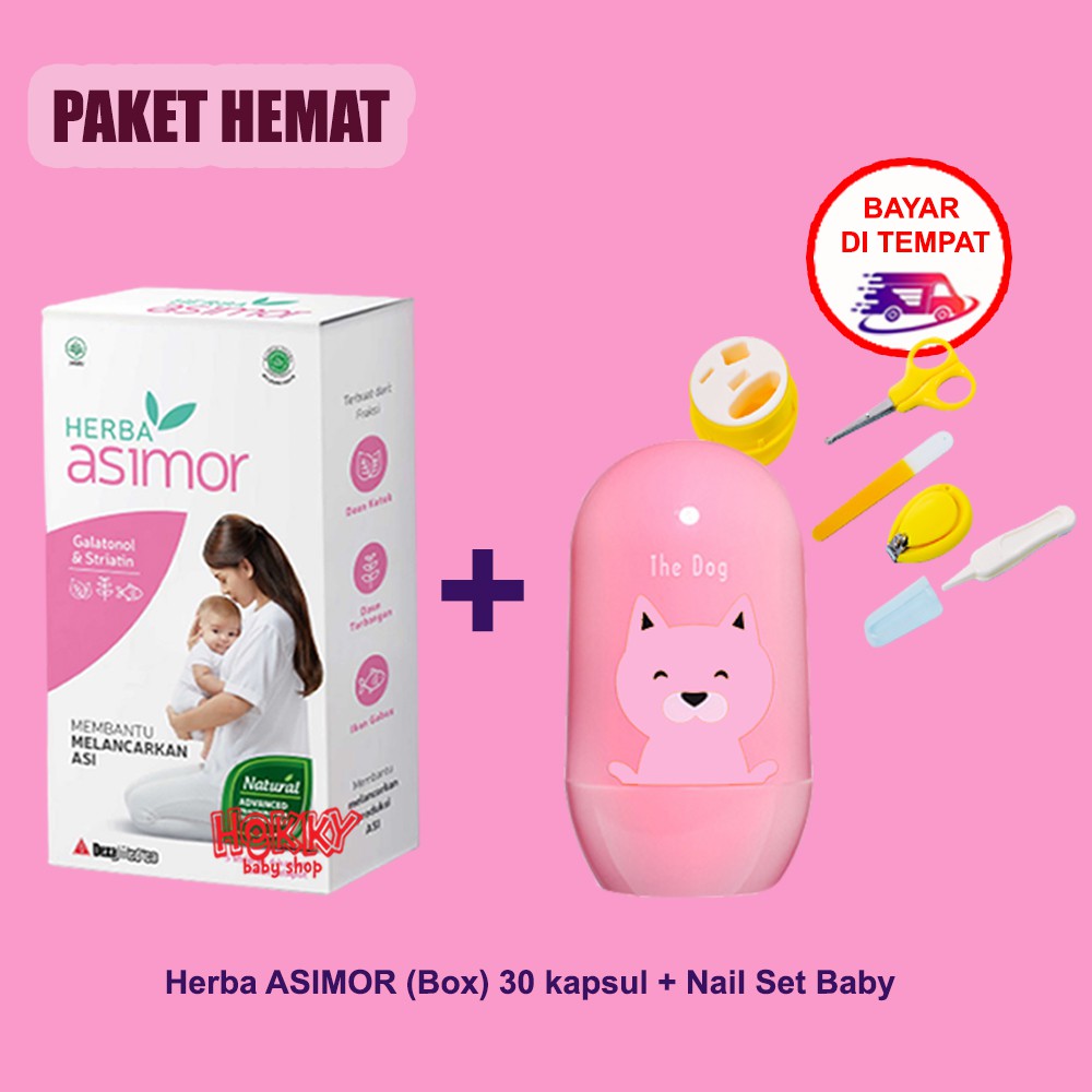 Paket Hemat Pelancar ASI Booster 1 Box HERBA ASIMOR + 1 Gunting Kuku Set