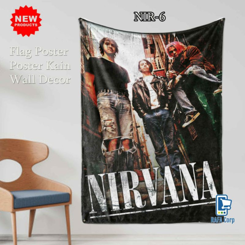 poster kain Nirvana - hiasan dinding nirvana - poster custom - band nirvana - Giant poster Nirvana