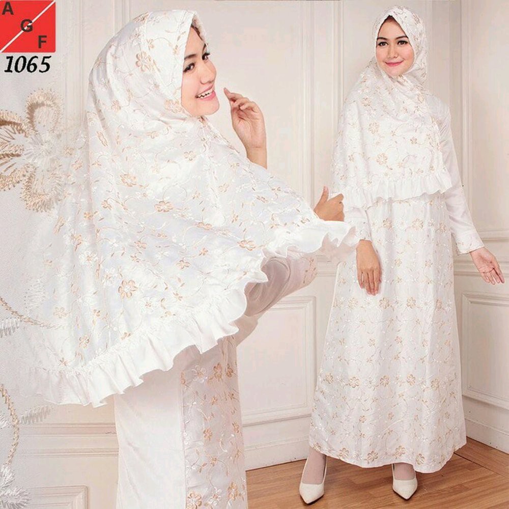 Terlaris  baju gamis wanita atau gamis putih atau muslim satin