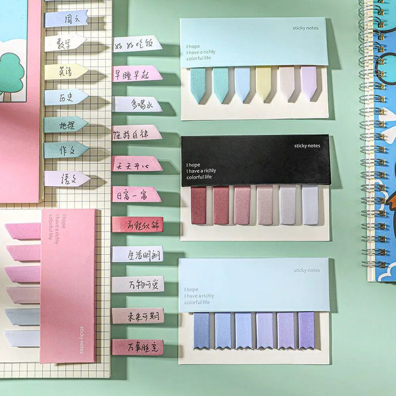 

MYUME.STORE || Sticky Note / Stick Marker / Pembatas Buku Kertas Memo 6 Pcs