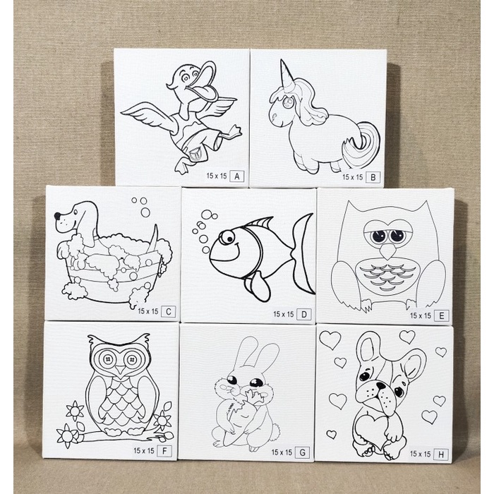 

Kanvas Lukis / Kanvas Bergambar 15x15 cm isi 8 Pcs