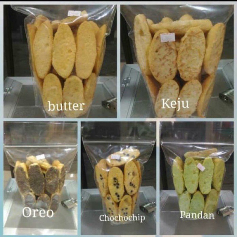 

ROTI KERING BAGELEN SPESIAL MENTEGA 250gr ( BUTTER / KEJU / PANDAN / MOCCA / CHOCOCHIP / OREO / MINI SUSU / SISIR ROOMBUTTER)