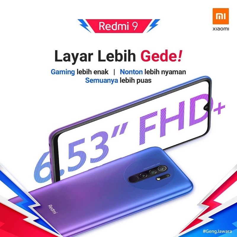 New Redmi9 Ram 4gb+rom 64Gb