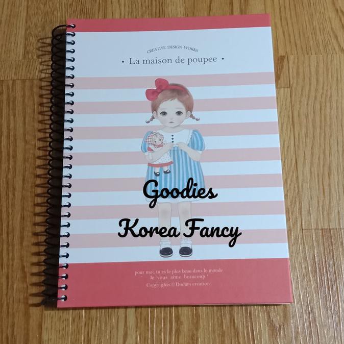 

[[BISA COD]] Note Book / Buku Tulis Spiral Maron La Maison De Poupee Ori Korea - Merah