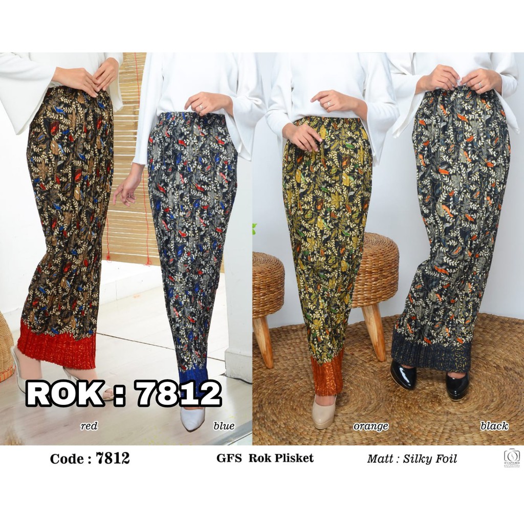 Trijaya . rok plisket batik murah Allsize / bawahan kebaya batik / rok trendy