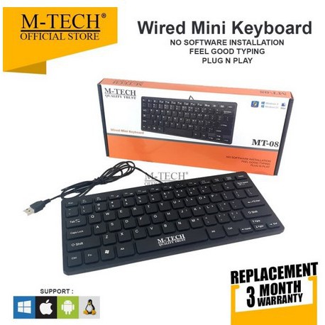 ITSTORE M-Tech MT-08 Keyboard Wired USB Mini Multi MTech MT 08 FN
