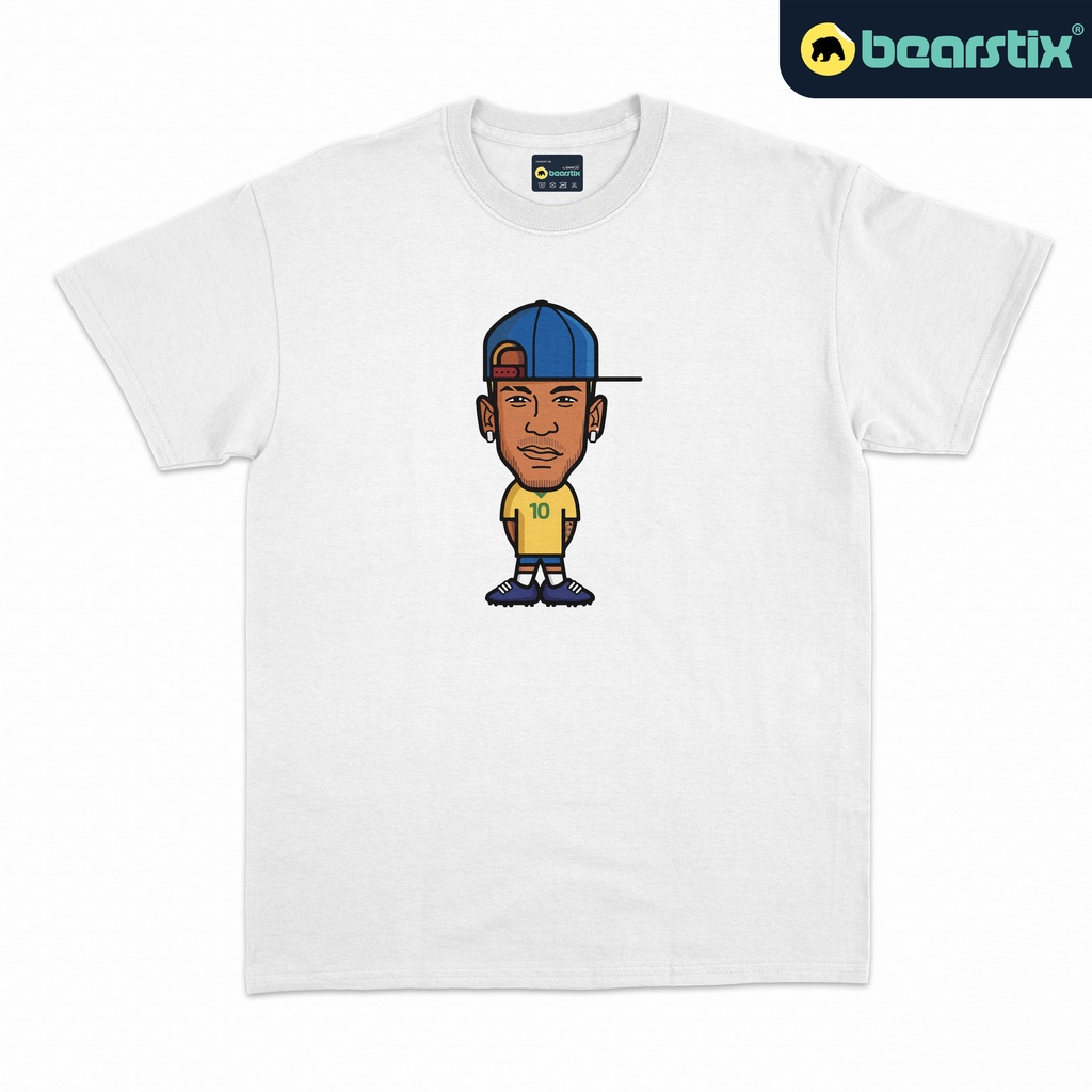 BEARSTIX - Tshirt Neymar Jr Chibi - Kaos Brazil - Tshirt PSG - Baju Qatar 2022