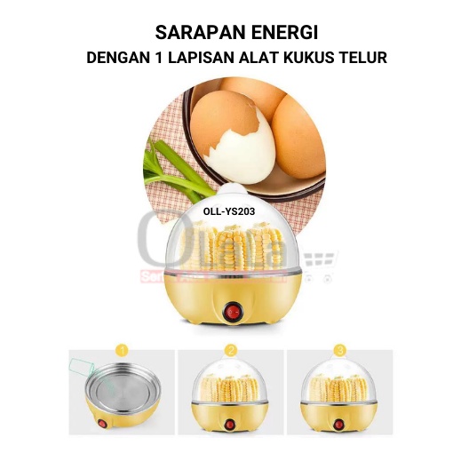 Steamer Telur Electric Egg Cooker Boiler Alat Rebus Elektrik OLL-YS203