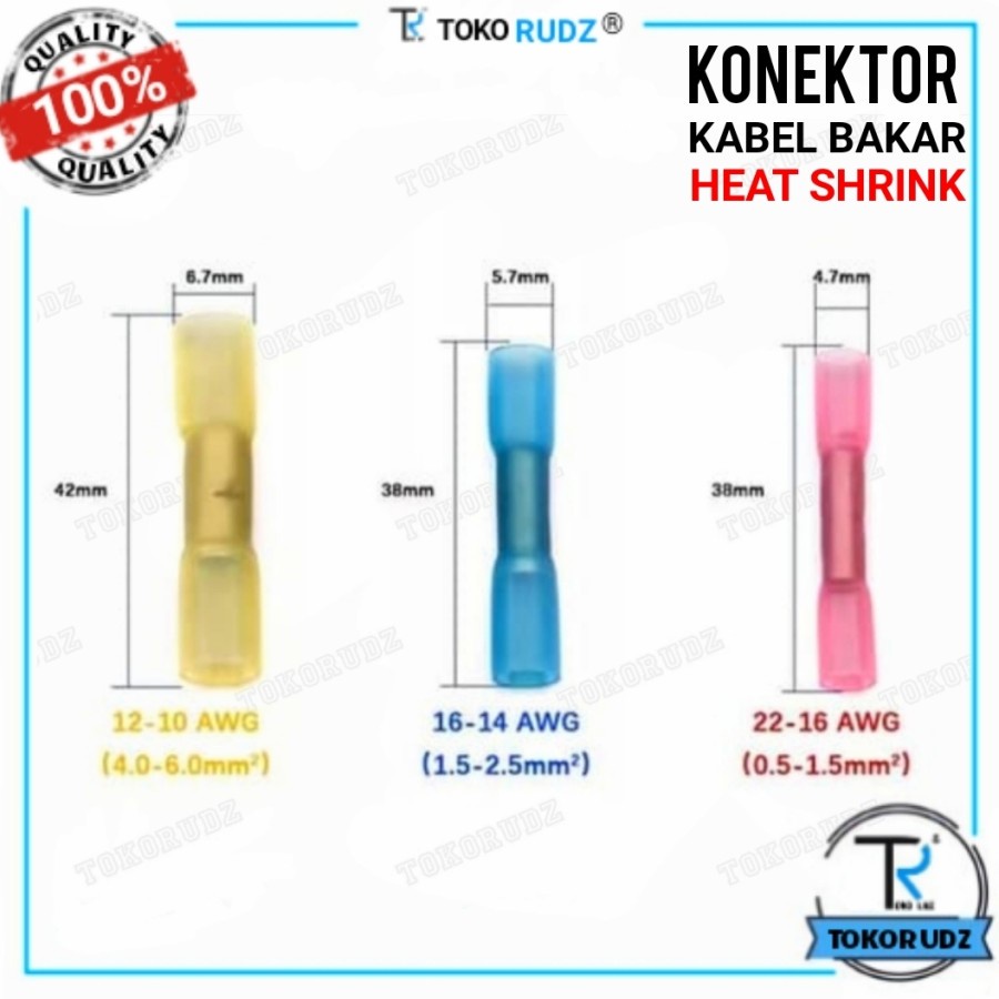 Konektor Kabel Heat Shrink Penyambung Isolasi Kabel Bakar Listrik