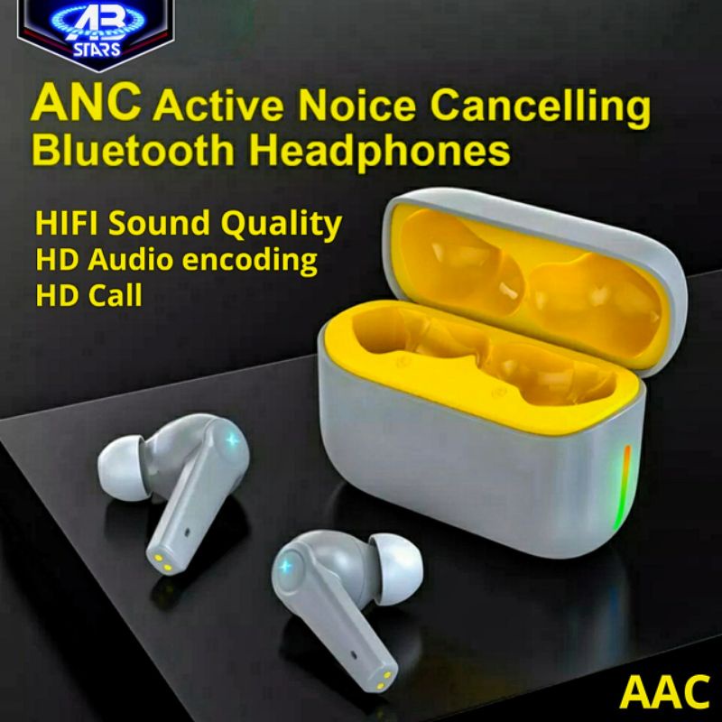 ANC TWS Fone Bluetooth Earphones Wireless Headphones Active Noise Cancelling Gaming Headset With Dua