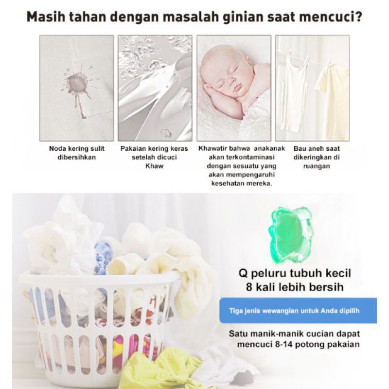 Gel Laundry Baju Antiseptik isi 30pcs/LAUNDRY BEADS/LAUNDRY DETERGENT GEL/SABUN CUCI BAJU KAIN/Laundry detergent Gel Ball / SABUN cuci baju antiseptik / Deterjen Laundry Gel Ball