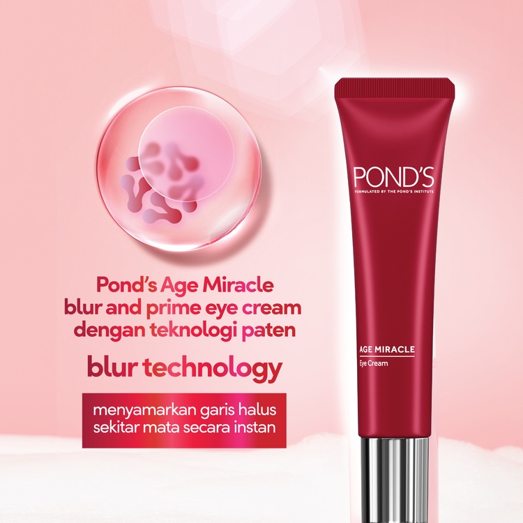 Ponds Age Miracle Eye Cream Anti Aging+Glowing with Retinol, Niacinamide &amp; Prebiotic 15ml