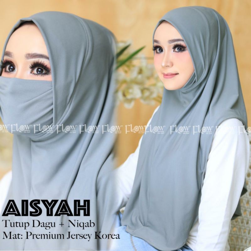 Hijab Jilbab polos casual Bergo jersey niqab masker niqob cadar  aisyah original flow idea