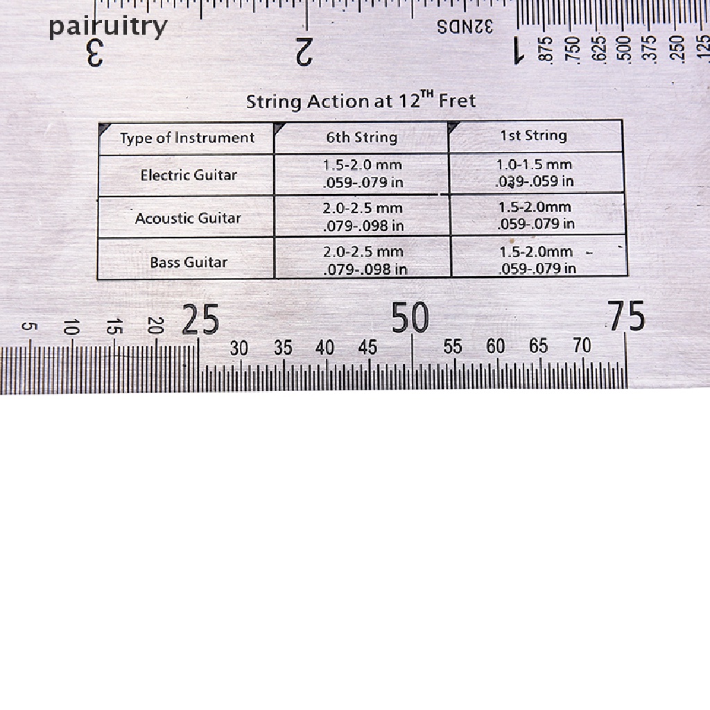 Prt Penggaris Pengukur Senar Gitarbass Bahan Baja PRT