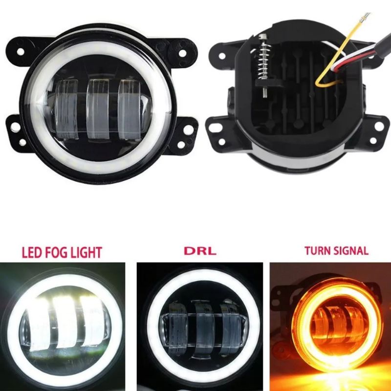 lampu foglamp bulat model Rubicon universal  ring kuning putih