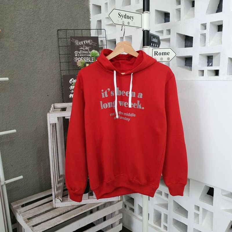 Sweater Hoodie LONG WEEK/hoodie couple/gudang fashion