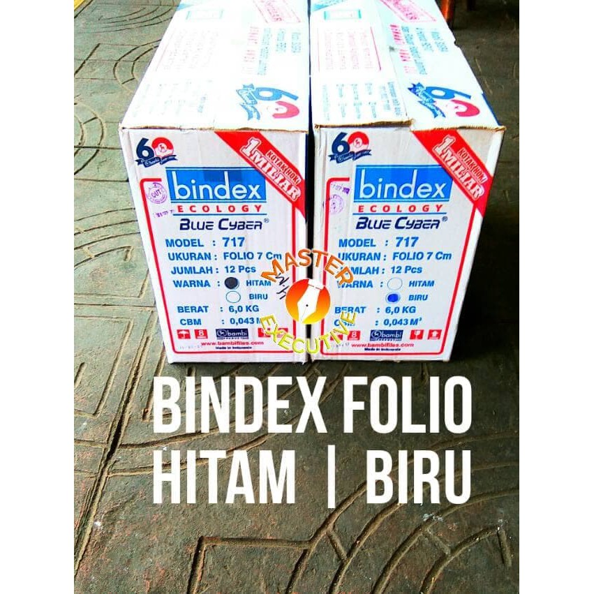 [Dus - 12 Buah] Bindex 717 Ordner F4 Folio Hitam / Biru 75 mm Lever Arch File - GO-SEND BANDUNG