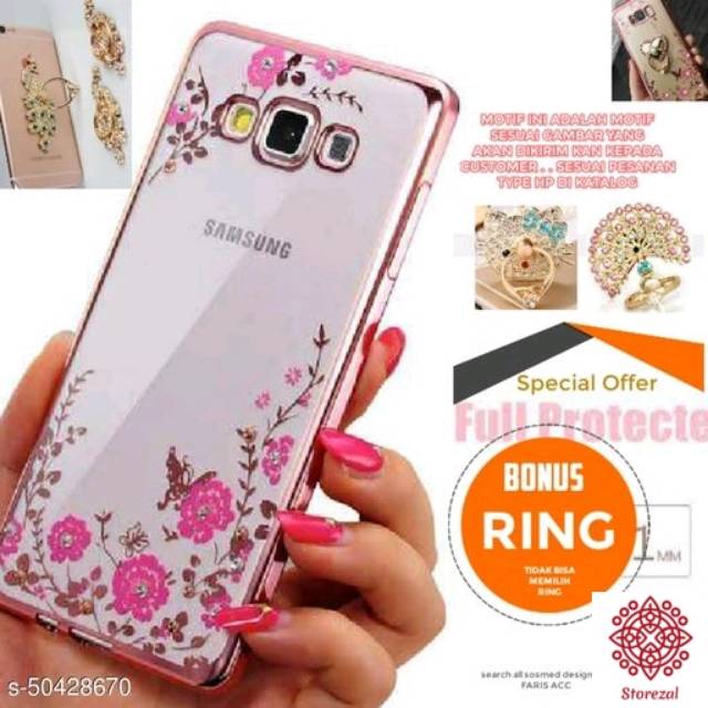 SAMSUNG J5PRO J5PRIME A71 SECRET GARDEN CASE GOLD PINK