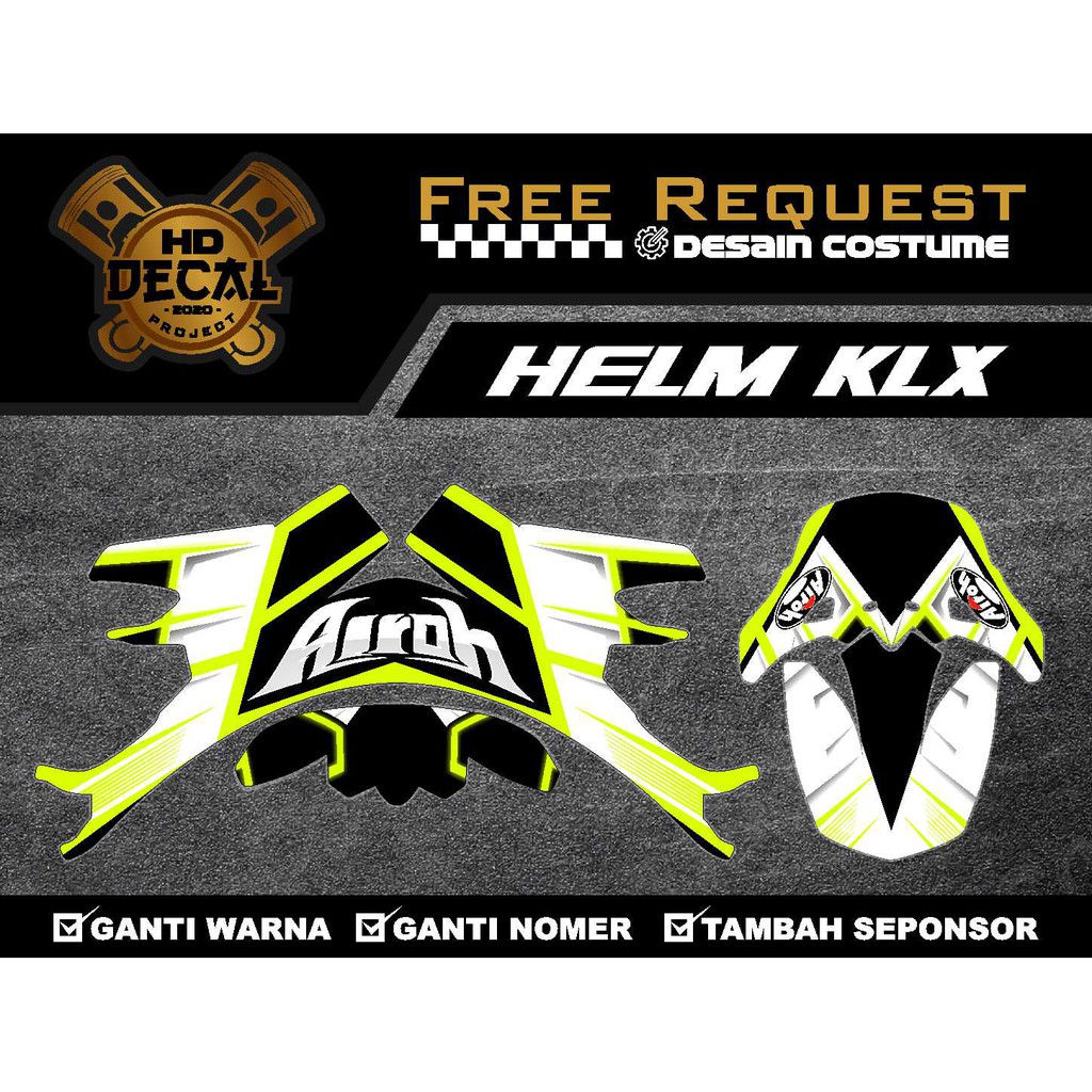 Decal helm klx 150 - Wraping helmet - sticker helm klx - kyt - gm - snail - cargloss 08