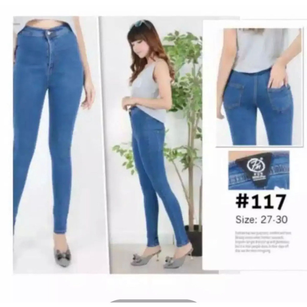 HW JEANS BASIC JUMBO 8 WARNA / HW JEANS PUNNY / HIGHWAIST JEANS PANJANG JUMBO