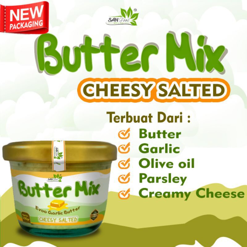 

Sanfood Butter Mix Cheesy Salted / Olive Oil Butter Garlic Parsley / Anchor Canola