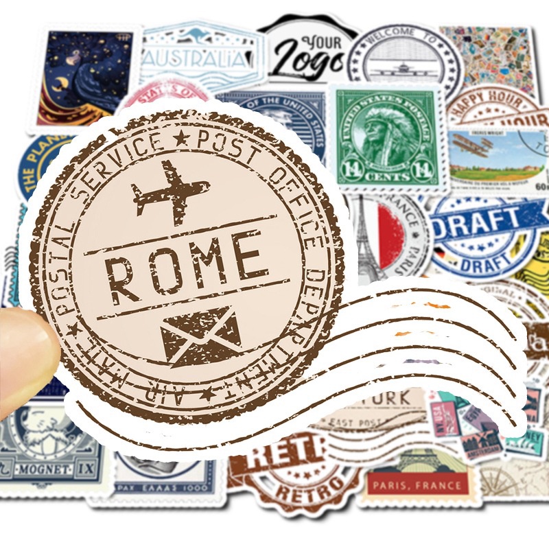 【beautifulhome12.id】50pc Travel stamp Sticker Laptop Guitar Skateboard Luggage Fun Graffiti Sticker