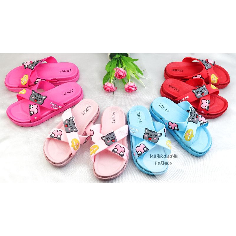 Sandal Slop Anak Jelly Skipper Motif Five Me Five