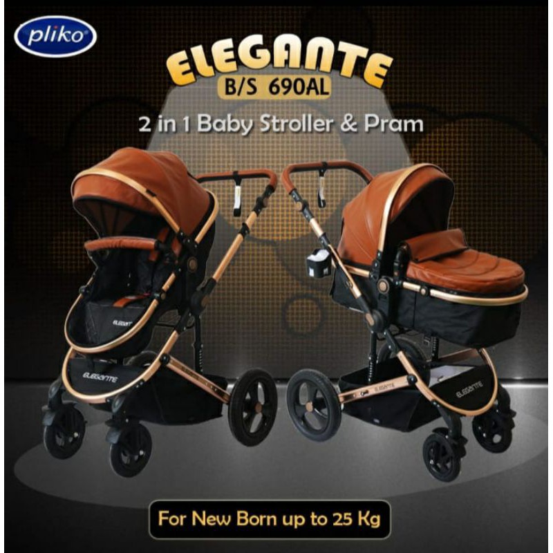 Pliko Stroller Elegante BS 690AL / Kereta Bayi Pliko Bisa Bulak Balik Handle / Stroller Pliko