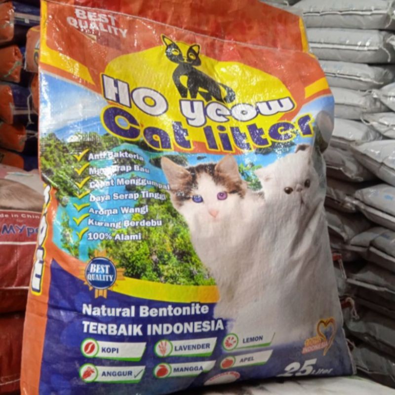 GOJEK PASIR KUCING HO YEOW 25L PASIR WANGI GUMPAL / CAT LITTER