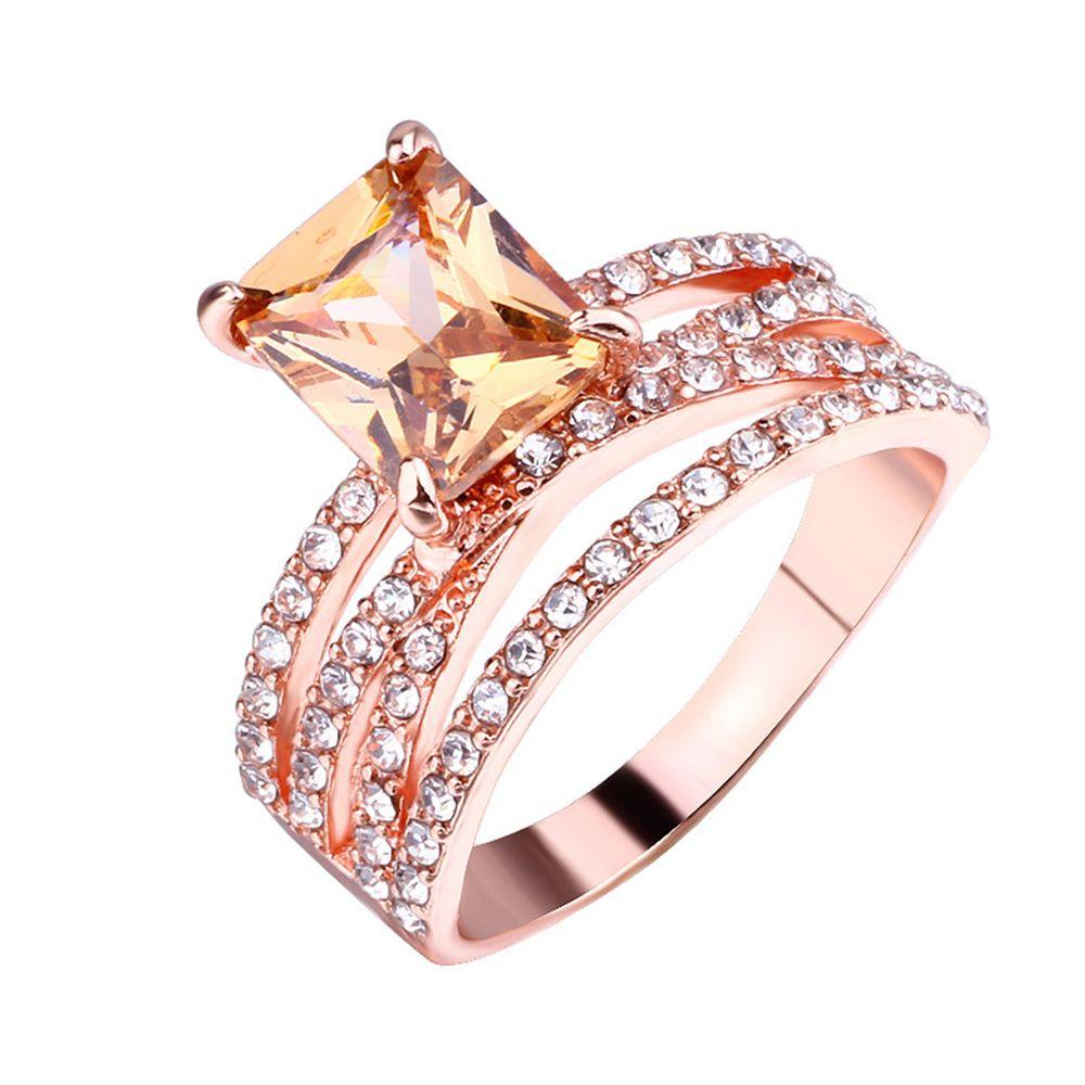 Nanas Cincin Susun Wanita Gadis Jari Fashion Pertunangan Rose Gold Sederhana Knuckle Joint Ring