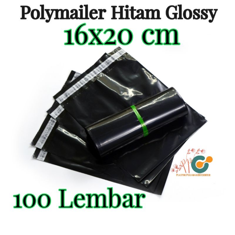 

Plastik Packing Polymailer 16X20CM ISI 100 PCS Hitam Glossy