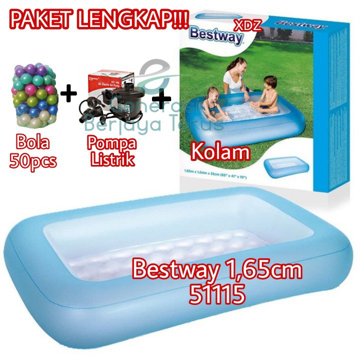 KOLAM RENANG BESTWAY 51115/KOLAM ANAK BESTWAY KECIL/KOLAM BESTWAY 165CM/KOLAM ANAK ANAK