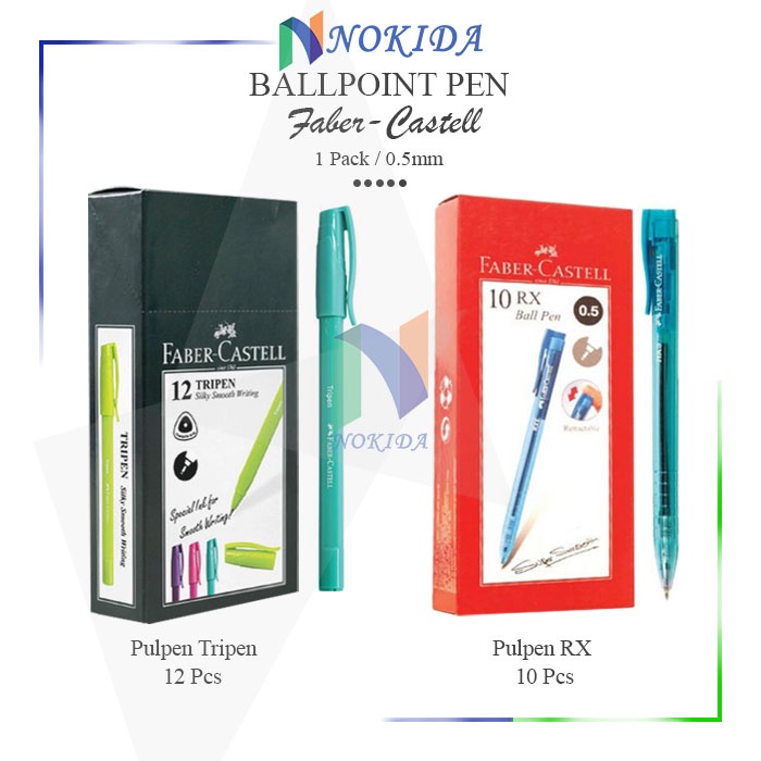 

Nokida Pulpen RX Faber-Castell [1 Pack/10 Pcs] / Ballpoint 0.5mm / Bolpen 1 Box / Pena 1 Lusin Faber Castel / Balpen 1 Pak Paber Kastel / Alat Tulis Sekolah / Perlengkapan Kantor / Bulpen Tinta Hitam / Pulpen 1 Pack Faber Castell